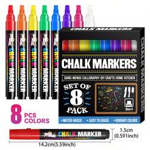 8-12 Colors Erasable Liquid Chalk Markers, Fluorescent Pens For Chalkboard, Neon Blackboard, Menu Board, Glass, Windows - Ideal For Creative Expression! - Multicolor - View 13