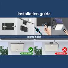 400 LED Luz de solar para exteriores, IP65 resistente al agua con control remoto y sensor de movimiento PIR, súper brillante reflector LED para jardín, patio y garaje - T-400 - Ver 11