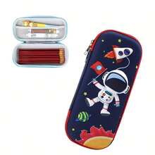 New Cartoon Pencil Case, Zipper Closure Student Stationery Storage Bag, Learning Supplies Pen Pouch - Multicolor - View 5
