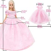 12pcs Pakaian Boneka Acak, 2 Gaun Putri, 3 Rok Pendek, 2 Baju Renang, 2 Celana Pendek, 3 Pakaian Sehari-hari, Set Hadiah untuk Boneka 11,5 Inci (Tidak Termasuk Boneka dan Aksesoris) - MultiWarna - View 6