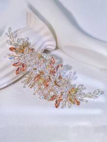 1 pieza Peineta nupcial de lujo con adornos de cristal, Pasador de pelo de moda con decoración de rhinestone, Adecuado para fiesta, boda, celebración y uso diario - Polvo para la piel - Ver 3