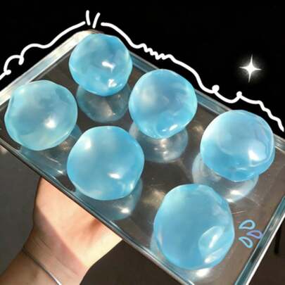 2026 New Bestselling Coconut Oil Squishies Transparent Blue Stress Relief Toy Ball, Moldable, Non-Rebound, Soft Texture, Slow Rebound, Perfect Gift For Birthday, Holiday, Hobby Enthusiasts (Not Maltose)