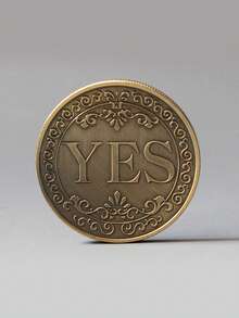 双面“是/否”决策幸运币 | 古银灰色铁币，饰以精美花卉图案，可收藏的纪念徽章，完美礼物 - 彩色 - 查看 10