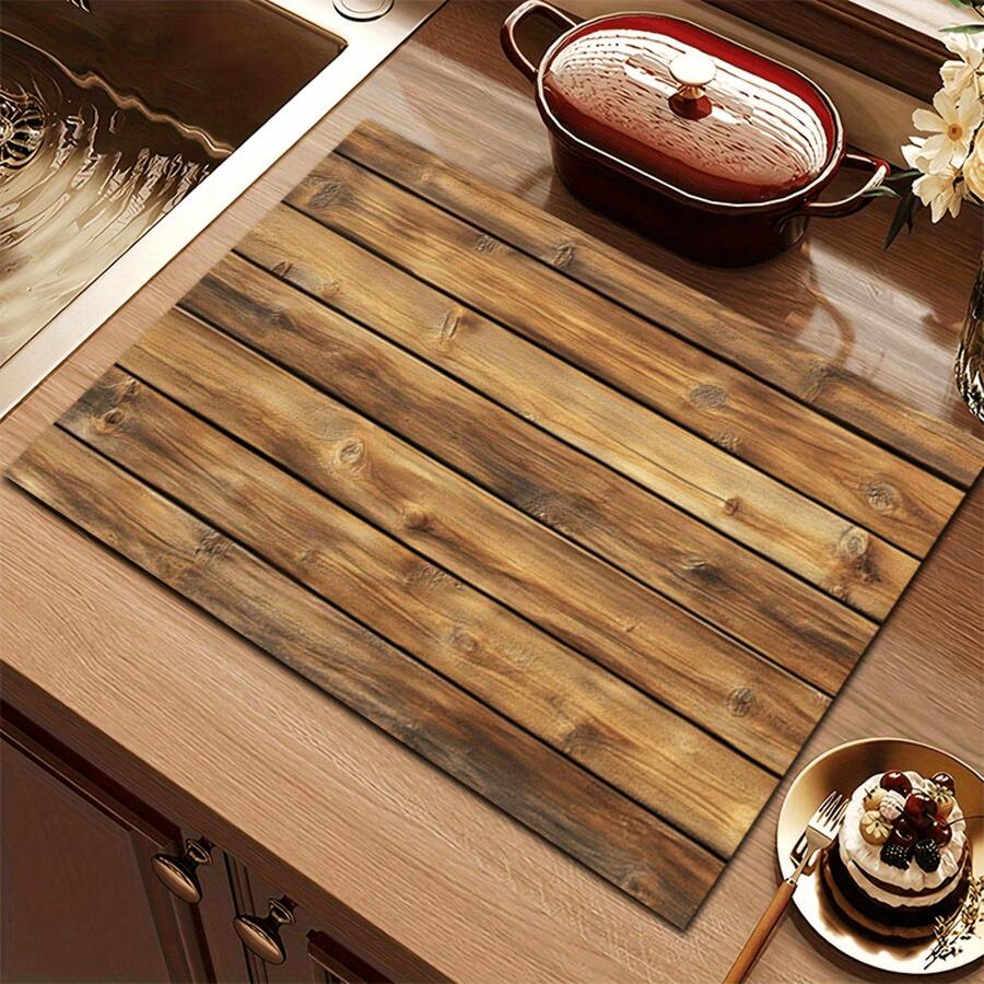 1pc Colorful Print Soft Absorbent Kitchen Counter Drying Mat With Non-Slip Rubber Backing - Quick-Dry Stain-Hiding For Dishes & Coffee Makers, Multi-Use Home Mat Dish Drying Mat, Dish Drying Mat - 彩色 - 查看 1