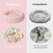 Donut Small Dog Bed - Round Cat Beds For Indoor Cats Anti-Anxiety Calming Gift For Pets, Washable Cute Modern Beds With Jacquard Shaggy Pl 11ush & Anti Slip Bottom, 27 Inch, Pink Taffy - BowPinkTaffy - Xem 5