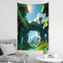 Anime Game HD M-MinecraftS Tapestry Room Decor Wall Cloth Party Ging Background Room Decor Baby Room - 1PC - 查看 1