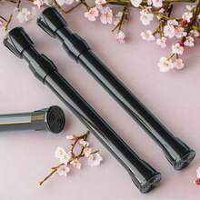 2pcs Modern Adjustable Tension Curtain Rods - Heavy Duty Expandable Rod, No Drill Tension Rod, Suitable For Shower, Closet, Window, Towel Rack - Steel And Plastic Home Accessories Bathroom Decor - 30-50cm - View 2