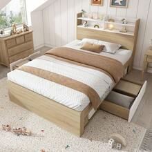 Bed Bases & Foundations - Oak + White + Wood + 90cm*200cm - View 9