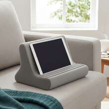 Soft Tablet Pillow Stand For Lap, Portable Phone Holder With 3 Adjustable Viewing Angles For Home Office - Grey - View 5