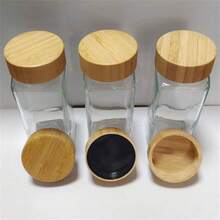 120毫升方形调料罐，胡椒粉调味瓶，红木玻璃调料容器 - 彩色 - 查看 12