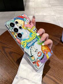 SPONGEBOB 1个时尚创意卡通海绵宝宝菠萝字母图案气囊防震手机壳，适用于三星/苹果17/16/15/14/13/12/11 Pro Max/12 Pro/14 Plus及其他型号 - 彩色 - 查看 3