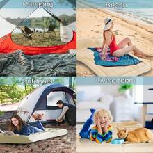 Un conjunto de colchón inflable para automóviles SUV, adecuado para cojines de asiento trasero, alfombras de maletero, colchones de camping para viajes, actividades al aire almohadillas portátiles para descansar y dormir - Beis - Ver 7