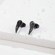 1Pair Stainless Steel Angel Wings Earrings For Women Simple Feather Earrings Fashion Ear Party Jewelry,Suitable For Daily Wear - GED516 - View 6