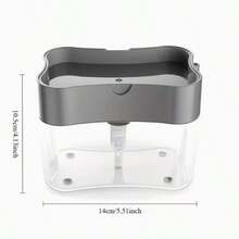 1 pièce Distributeur de détergent pour lave-vaisselle 2-en-1 avec éponge - Outil de nettoyage de cuisine compact, design facile à nettoyer, nettoyage efficace, convient aux chefs à domicile, en plastique, sans articles supplémentaires nécessaires, accessoire de cuisine moderne pour la maison, le restaurant, la boulangerie. Excellent cadeau pour l'anniversaire, la famille, Noël - A - Voir 4