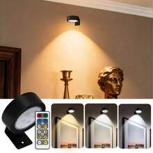 1/3/6pcs Remote-Controlled Wall Lamps, Decorative Night Lights, Home Wall Art Lights, Poster Lighting Fixtures, With 3 Adjustable Brightness Levels And 3 Color Temperatures, Timer Function, Remote-Controlled Night Lights, Headboard Decorative Lighting, Suitable For Bedroom Decor And Ambient Enhancement - Battery Version - View 1