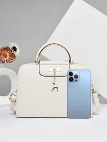 Túi đeo vai PLANEE nhẹ, kiểu dáng công sở, chất liệu PU, dành cho nữ, món quà Valentine tuyệt vời nhất, phù hợp cho các bạn nữ, sinh viên đại học, người mới bắt đầu sự nghiệp và nhân viên văn phòng, hoàn hảo cho văn phòng, trường học, công việc, kinh doanh, đi lại, hoạt động ngoài trời, du lịch, dã ngoại, trang trí kim loại, kiểu dáng cổ điển đa năng, dây đeo có thể điều chỉnh, phù hợp cho đường phố, hẹn hò, tiệc tùng và nhiều dịp khác nhau, cũng là lựa chọn lý tưởng cho các lễ hội âm nhạc và là món quà Ngày của Mẹ tuyệt vời nhất. - trắng - Xem 7