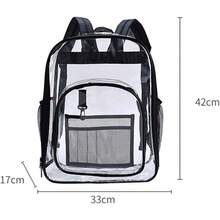 ¡RecomendadoMochila transparente, Mochila de PVC transparente para adultos, Niñas, Niños, Escuela, , Estadio, Trabajo, Viajes¡Top de Temporada - Negro - Ver 4