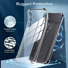 1pc Transparent Airbag Shockproof Phone Case, Compatible With C67 4G, C63, C51, C25, 11, Y76, Y50, Y35, Y01 And More Phone Models, Phone Protective Cover, Phone Protective Shell, Phone Outer Case, Shockproof Phone Case - Clear - View 5