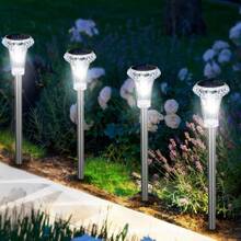 Solar Lights Outdoor Waterproof, Stainless Steel LED Solar Garden Lights For Patio, Lawn, Yard And Landscape, Garden Decor Patio Decor (2-4Pack) - Crystal Stick - View 12
