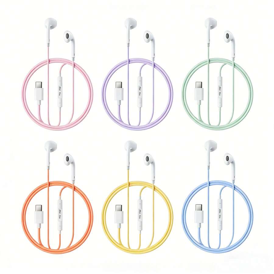The RM-10 Wired In-Ear Headphones Feature A Comfortable In-Ear Design, Rich Sound Quality, A Stylish Macaron-Colored Exterior, A Three-Button In-Line Control, And A High-Definition Microphone For Convenient Calls And Music Playback. They Are Compatible With Apple, Huawei, And Xiaomi Devices. - Multicolor - View 1