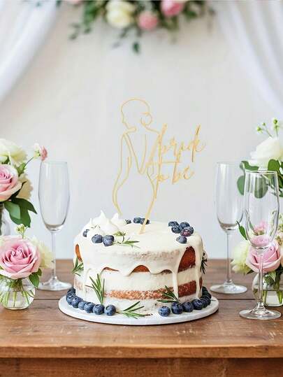 Bride Cake Decorations With "Bride" Text, Acrylic Decor Pieces Suitable For Engagement And Wedding Cakes, Also Great For Baking Supplies To Enrich Celebration Events