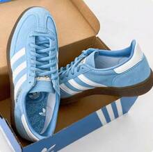 Adidas 三葉草HANDBALL SPEZIAL男女復古運動休閒板鞋 - 藍白色 - 查看 5