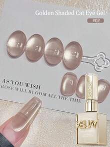 XEIJAYI XEJAYI 4 Colors Golden Magnetic Cat Eye Gel Nail Supplies, Professional Salon Grade Nail Polish With Stunning Shimmer Effect, Soak Off UV/LED Nail Art For Home & Salon Use, Gift For Nail Lovers, 15ml - 粉色 - 查看 3