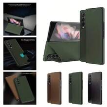 Carbon Galaxy Z FOLD7/FOLD6/FOLD5/FOLD4/FOLD3/W26 Flip Cover Case, Folding Stand Leather Protective Case, Luxury Business Kevlar Anti-Drop Full Body Cover - Multicolor - View 7
