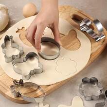 7pcs Easter Cookie Cutter Set - Egg, Carrot, Rabbit, Flower, Chick, Bunny Face And Butterfly Cookie Cutter Shapes, Suitable For Baking Holiday Themed Parties - Silver - View 4