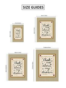 1pc Frameless Vintage Stripe Bedroom Wall Art - Mid-Century Modern Style "Ask Me About My Dreams" Hand-Print, Gold Olive Green Aesthetic Poster For Girl's Room, Home Office Classroom, Unique Artist Dorm Decor & Best Gift Choice - Stripe - View 8