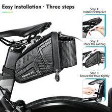 NEWBOLER 2.5升防水自行车鞍座包 山地车公路车鞍座包 EVA硬壳反光条纹自行车工具包 自行车包配件 - 彩色 - 查看 6