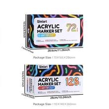 72/126 Color Marker Pen Gift Set By Langguo, 0.7mm Soft Tip, Precise Color High Capacity Ink, Double-Layer Transparent Crystal Body, Suitable For Glass, Ceramic, Plastic, Wood, Stone, Fabric, Paper, Excellent Color Coverage, Creative Gift, Back To School 2026 Art Supplies - Sets - View 3