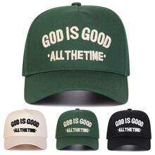 1 chiếc mũ lưỡi trai thêu chữ "God Is Good All The Time" dành cho nam, mũ bóng chày thời trang đường phố thường ngày cho mùa xuân, mùa thu, du lịch, kỳ nghỉ ở bãi biển - Nhiều màu - Xem 10