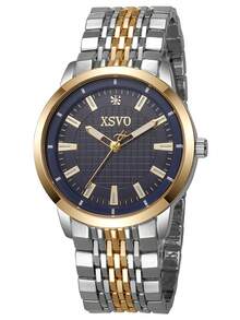 1 件 XSVO 商务男士腕表，蓝色表盘，条形刻度，石英机芯，奢华质感，百搭设计，适合日常通勤、送礼或生日礼物 - 均碼 - 查看 7
