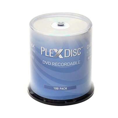 PlexDisc DVD-R 4.7GB 16X Silver Inkjet Print Surface Hub Imprimible 100pk Cake Box FFP 632-315-BX 100 discos