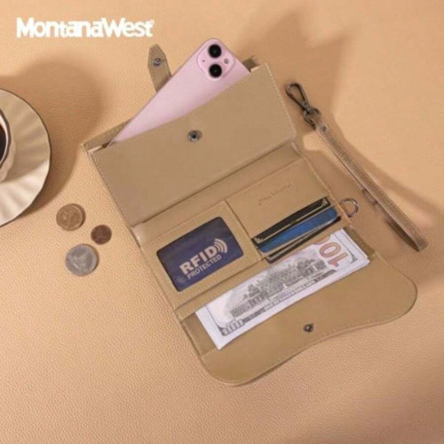 Women Wristlet Bags - Khaki - View 1