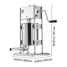 Manueller Wurstfüller 10 L vertikale Wurstfüllmaschine Fleischfüller mit 2 Geschwindigkeiten (schnell / langsam), Hochleistungsfüller aus Edelstahl mit 5 Wurstfüllrohren, Fleischfüllen - 10 L - Übersicht 9