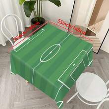 1 pieza Mantel con diseño de campo de fútbol para fiesta temática de fútbol, adecuado para aficionados viendo el partido, picnic, decoración de mesa de comedor en múltiples escenarios, hecho de poliéster, se puede usar en interiores y exteriores, decoración del hogar - Multicolor - Ver 11