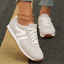 Women'S Casual Slip-On Sneakers, Breathable Low-Top Walking Skate Shoes, Lightweight White Daily Shoes - Nâng cấp màu xám - Xem 5