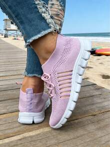 2026NEWLadies Multi-Color Casual Sports Shoes, Road Running Shoes, Breathable And Lightweight Mesh Sports Shoes,Women's Tennis Shoes: Zapatillas & Tenis Para Mujer Fashion Sneakers - Màu tím - Xem 2