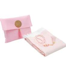 Prien - Alfombra musulmana de oración con Tasbih y bolsa portátil regalo musulmán para mujeres y hombres caja ámica Mubarak tapete suave juego de regalos de am sajadá turca para Ramadán - rosado - Ver 4