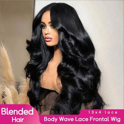 PQL 180% 密度 34 英寸 自然黑色 13x4 4x4 高清透明蕾丝前假发 真人混纺发丝 预拔发际线假发 180% 密度 无胶水水波纹假发 真人混纺发丝 女士时尚假发 适合日常佩戴或聚会