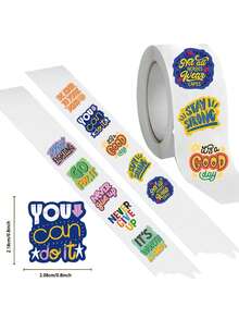 500 PIEZAS (1 Rollo) Pegatinas de 1 Pulgada con Frases Motivadoras Adecuadas para Maestros, Adultos, Padres, Aula, Escuela, Trabajo, Estudio, Entrenamiento, Pegatinas Motivadoras, Scrapbooking, Pegatinas de Decoración de Cuadernos, Pegatinas de Cuadernos, Post-its para Libros, Pegatinas para Teléfonos Móviles, Etiquetas Autoadhesivas Hechas a Mano, Pegatinas Motivadoras de Animales, Pegatinas de Regreso a la Escuela, Pegatinas de Decoración de Apertura Escolar, Regalos de Regreso a la Escuela - alentar - Ver 3