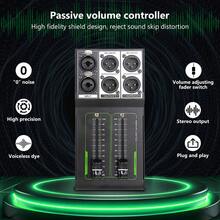 Passive Stereo Monitor Volume Controller, XLR 2 Input 2 Output Stereo Studio Controller, Plug And Play No Loss Volume Adjustment Controller For Studio Home Audio System - Black - View 4