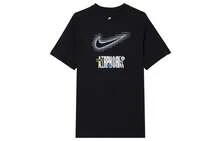 Nike Sportswear Letter Print Pullover Casual Crew Neck Short Sleeve T-Shirt - Black - View 7