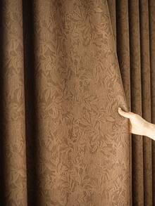 1 chiếc, rèm cửa phòng ngủ cản sáng họa tiết lá cây in jacquard kiểu Pháp, rèm cửa sổ trang trí phòng khách cao cấp, sang trọng, phong cách retro. - Rỉ Nâu - Xem 4