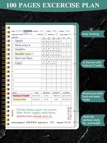 BUBU 1本A5精装健身日志，用于每日健身追踪、目标设定、女性减肥、培养健康习惯，适合工作、家庭、学校和办公室使用。 - 綠色 - 查看 4