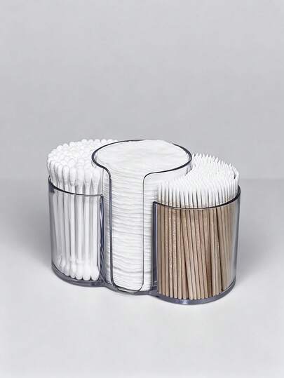 Bathroom Vanity Swab Organizer, 3-In-1,Bathroom Wipe And Makeup Pad Holder, Vanity Cotton Swab, Makeup Pad, And Dental Floss Holder.