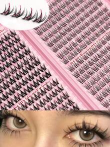 352pcs Large-Capacity Eyelash Booklet Featuring Cartoon-Style False Eyelashes, Anime-Style False Eyelashes, Natural-Looking False Eyelashes, And Fairy-Style False Eyelashes. Comes With An Eyelash Adhesive Kit. Suitable For Beginners, Perfect For Everyday Makeup, Weddings, Parties, Holiday Celebrations, Mother's Day, Halloween, Christmas, And New Year's. Includes Eyelash Clusters, Lash Sets, Individual Eyelashes, And False Eyelashes. - 黑色 - 查看 5