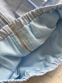 Women's Windbreaker Bomber Jacket - 淺藍色ZY1003 - 查看 2